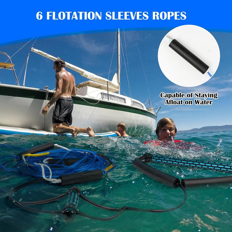 SETYPARY Dyneema No Stretch Wakeboard Rope and Handle, 75FT Floating Wakeboard Tow Rope with T-Handle for Doing Spin Skill, 4-Sections Ski Ropes for Water Skiing, Watetsports Ropes for Kneeboarding - Image 4